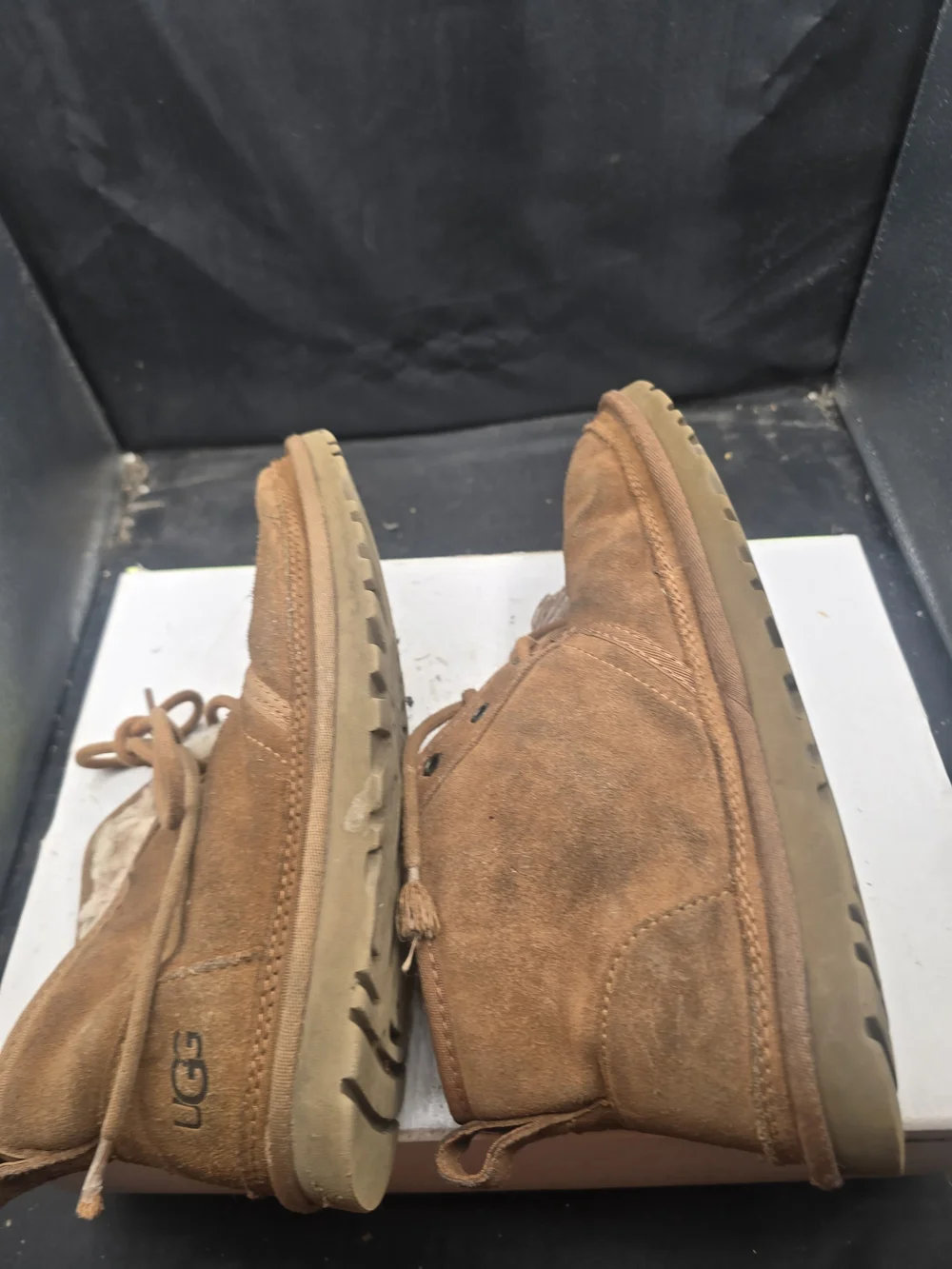 UGG Chestnut Suede Lace-Up Shearling Boots